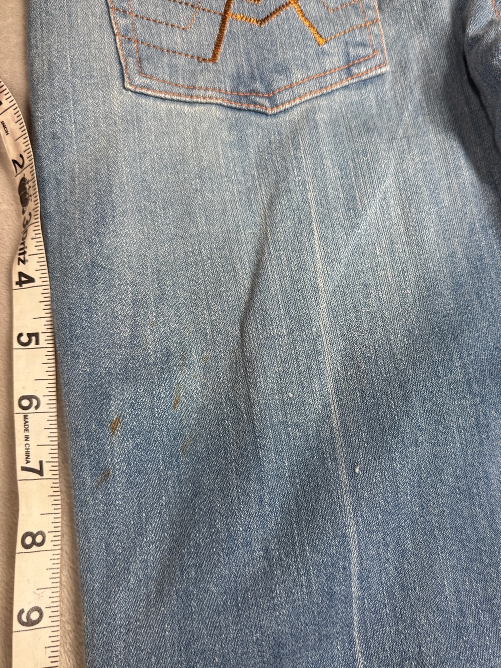 NWT Deadstock Y2K 7 For All Mankind Embroidered A Pocket Bootcut Blue Jeans 24 - Picture 4 of 17